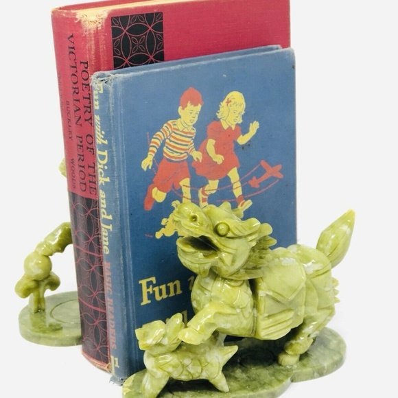 Unknown Other - 5.25" DYED ONEX Green Chinese Foo Fu Dog Bookends